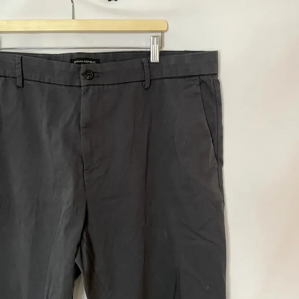 Banana Republic gray pants men's trousers 40 x 32 cotton blend work pants